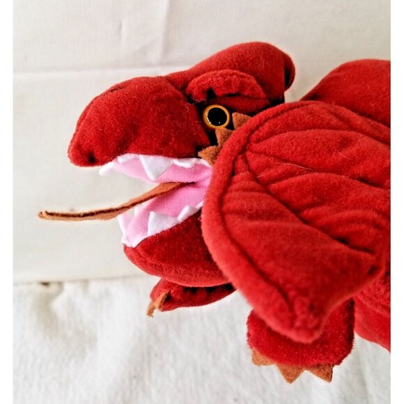 1995 Plush Creations Inc 8” Dinosaur Pterodactyl Plush Hand‎ Puppet Toy brown - Picture 2 of 12
